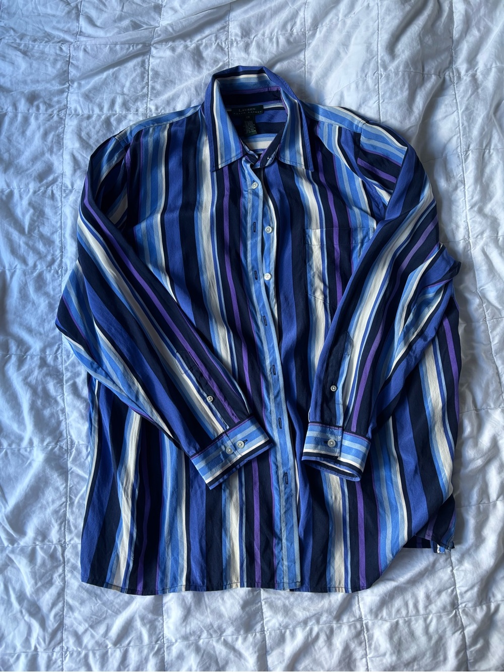 Lauren Ralph Lauren 100% Silk Button Up Shirt 2X